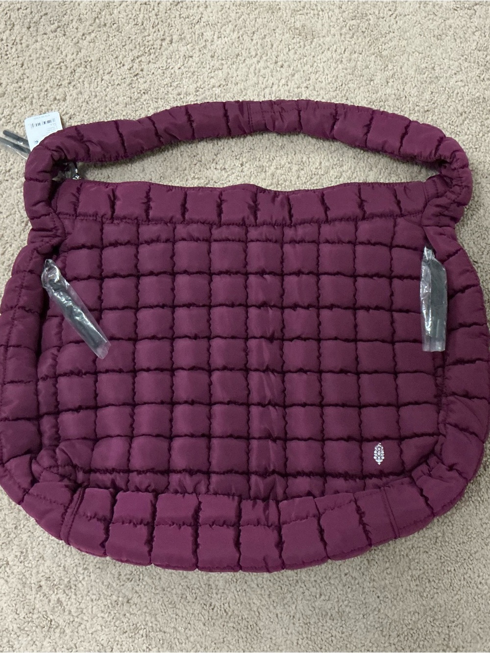 Free People Quilted Carryall Deep Mulberry